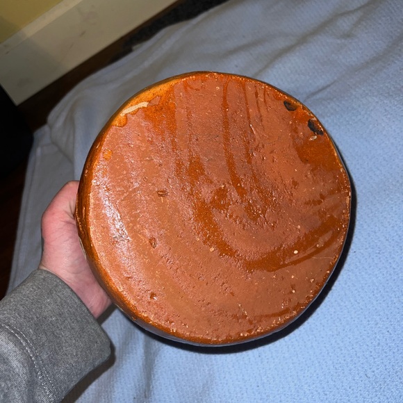 Mid Century Tlaquepaque Bean Pot Redware Pottery Mexico Hand Painted Vintage - Picture 9 of 12